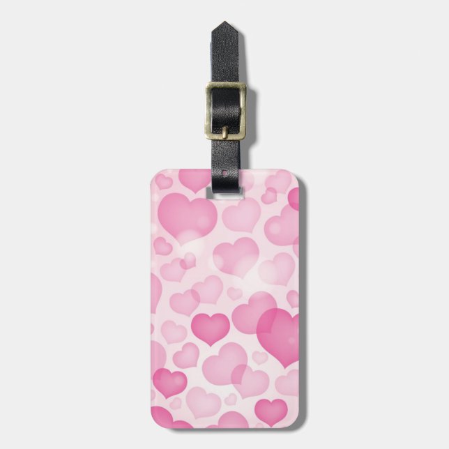 Background with Hearts Luggage Tag (Front Vertical)