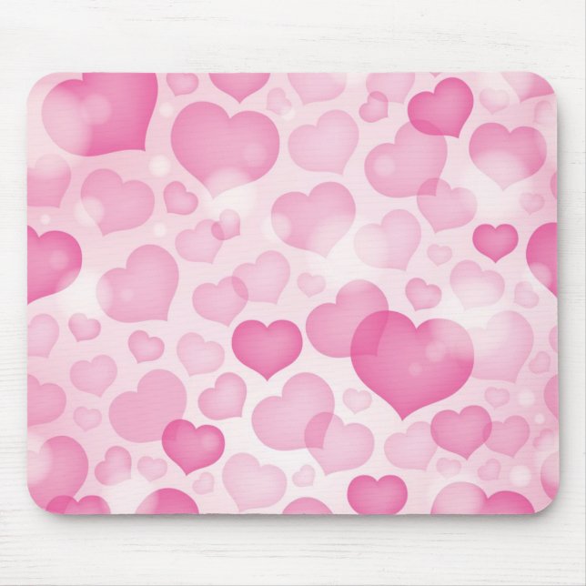 Background with Hearts Mouse Pad (Front)