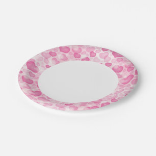 Background with Hearts Paper Plate
