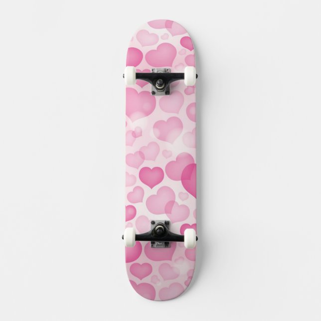 Background with Hearts Skateboard (Front)