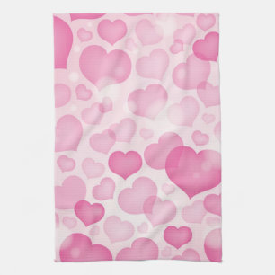 Background with Hearts Tea Towel