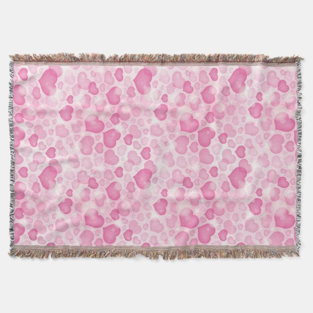 Background with Hearts Throw Blanket (Front)