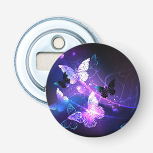 Background with Night Butterflies Bottle Opener