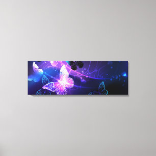 Background with Night Butterflies Canvas Print