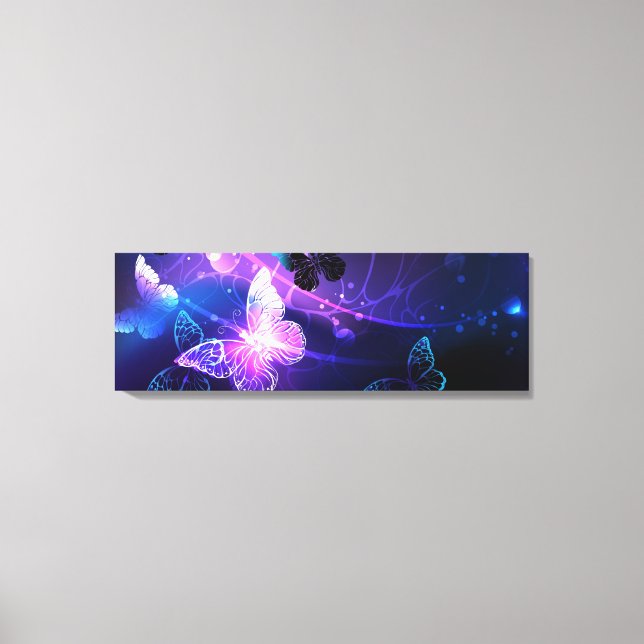 Background with Night Butterflies Canvas Print (Front)