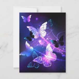 Background with Night Butterflies Card