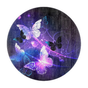 Background with Night Butterflies Cutting Board