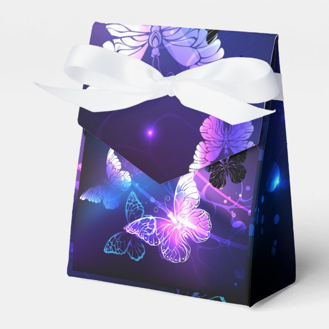 Background with Night Butterflies Favour Box (Front Side)
