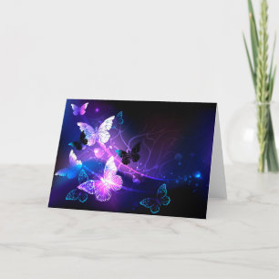 Background with Night Butterflies Holiday Card