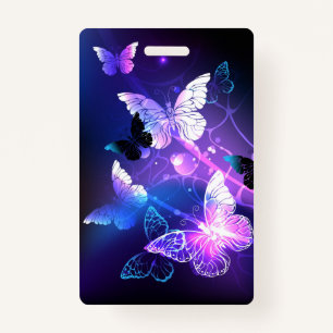 Background with Night Butterflies ID Badge