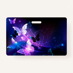 Background with Night Butterflies ID Badge