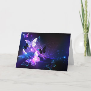 Background with Night Butterflies Invitation