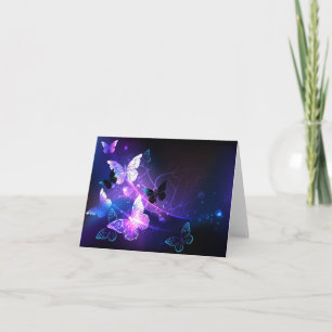 Background with Night Butterflies Invitation
