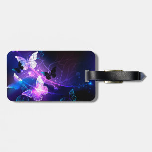 Background with Night Butterflies Luggage Tag