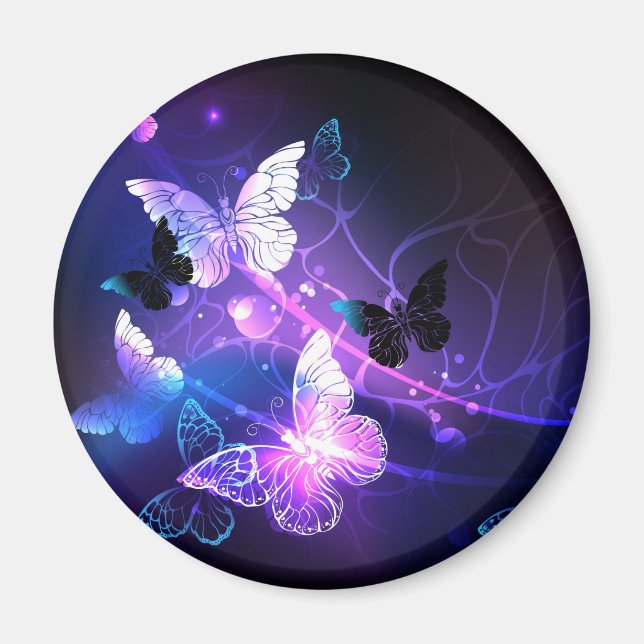 Background with Night Butterflies Magnet (Front)