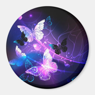 Background with Night Butterflies Magnet