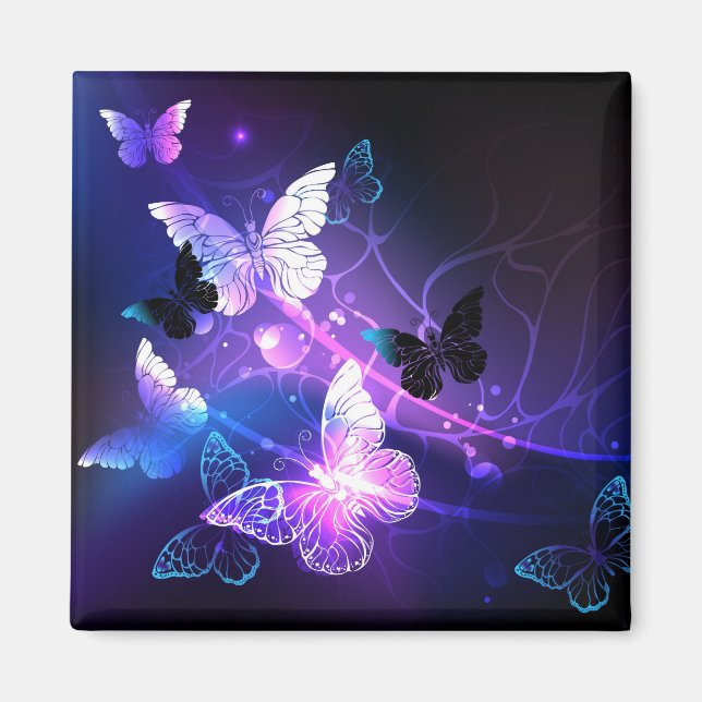 Background with Night Butterflies Magnet (Front)