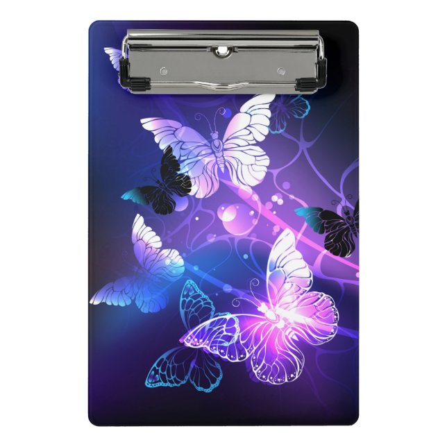 Background with Night Butterflies Mini Clipboard (Front)