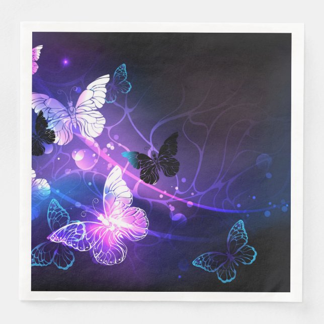 Background with Night Butterflies Napkin (Front)