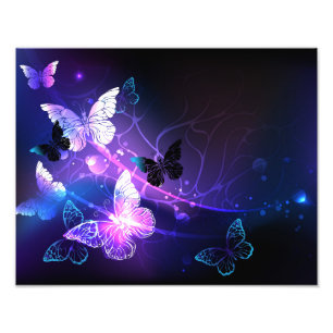 Background with Night Butterflies Photo Print