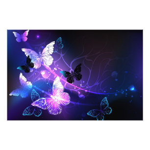 Background with Night Butterflies Photo Print