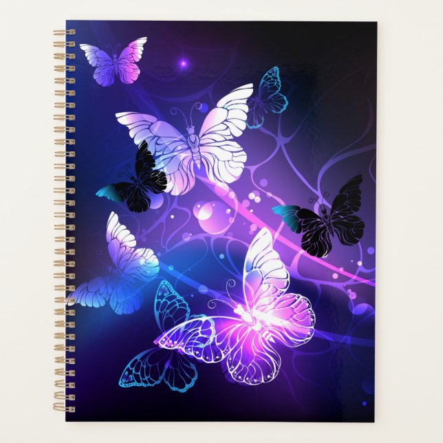Background with Night Butterflies Planner (Front)