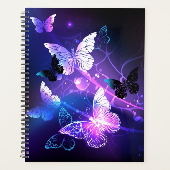 Background with Night Butterflies Planner (Front)