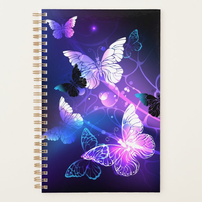 Background with Night Butterflies Planner (Front)