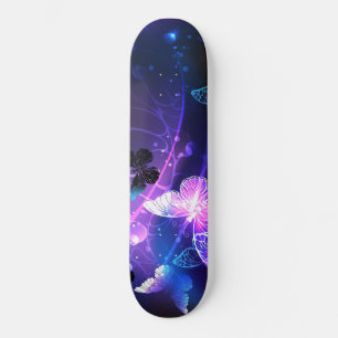 Background with Night Butterflies Skateboard