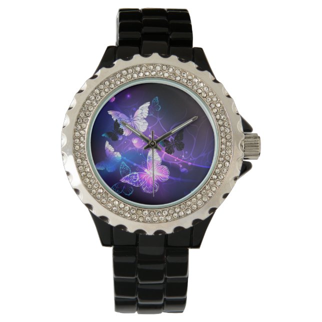 Background with Night Butterflies Watch (Front)