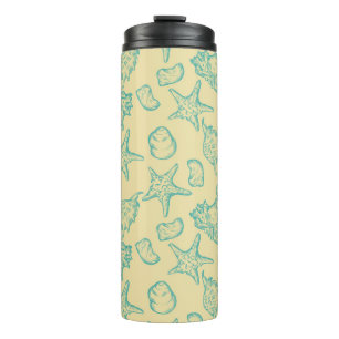 Background with shells. Hand drawn 2 Thermal Tumbler
