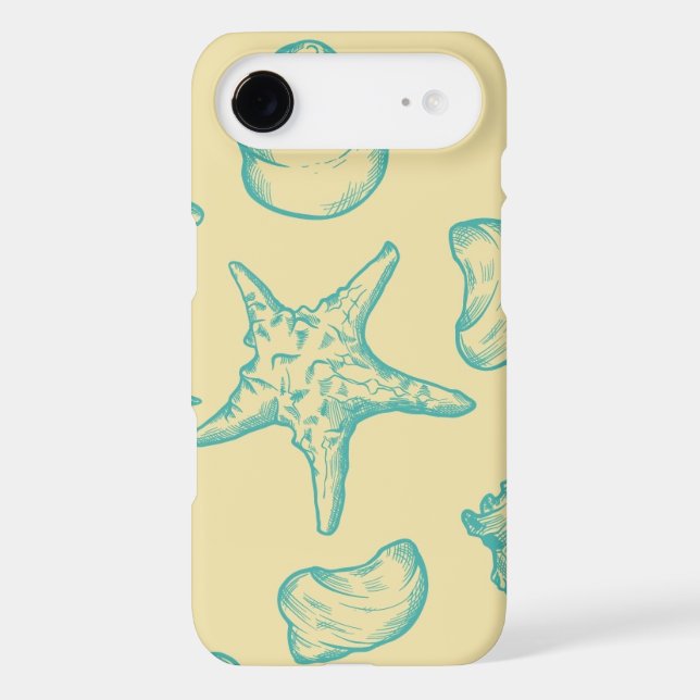 Background with shells. Hand drawn Case-Mate iPhone Case (Back)