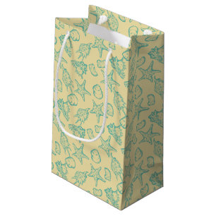 Background with shells. Hand drawn Small Gift Bag