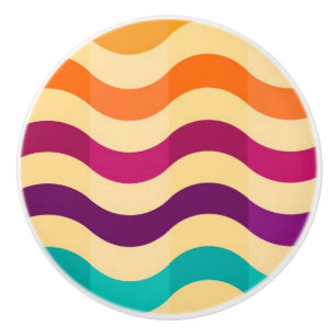 Background with stripes in retro 2 ceramic knob