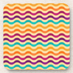 Background with stripes in retro 2 coaster