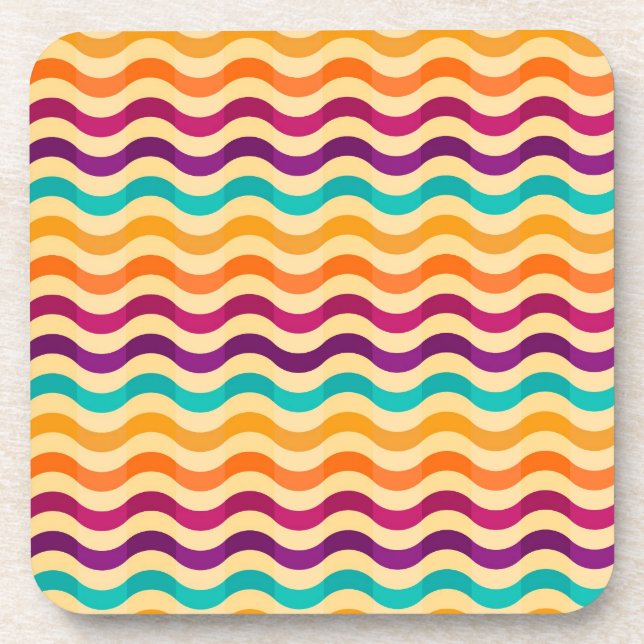 Background with stripes in retro 2 coaster (Front)