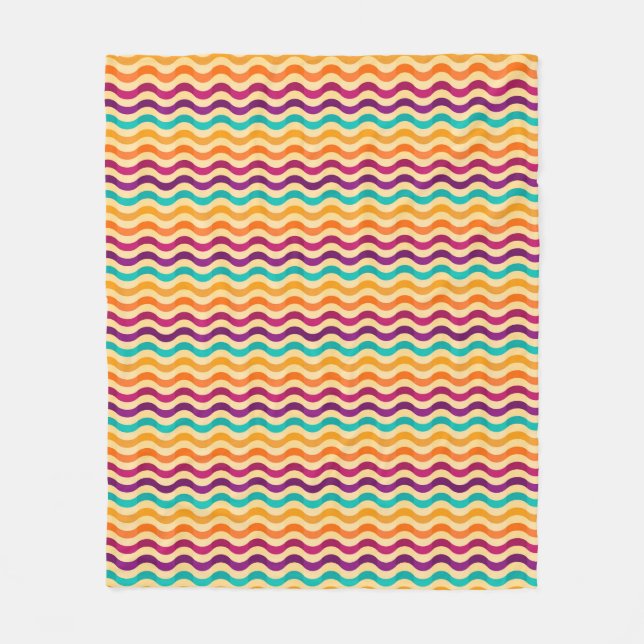 Background with stripes in retro 2 fleece blanket (Front)