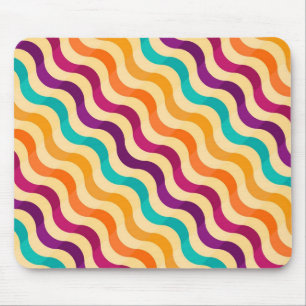 Background with stripes in retro 2 mouse pad