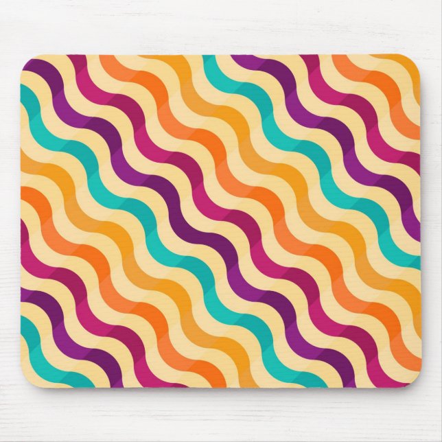 Background with stripes in retro 2 mouse pad (Front)