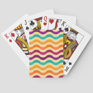 Background with stripes in retro 2 playing cards