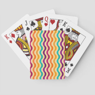 Background with stripes in retro 2 playing cards