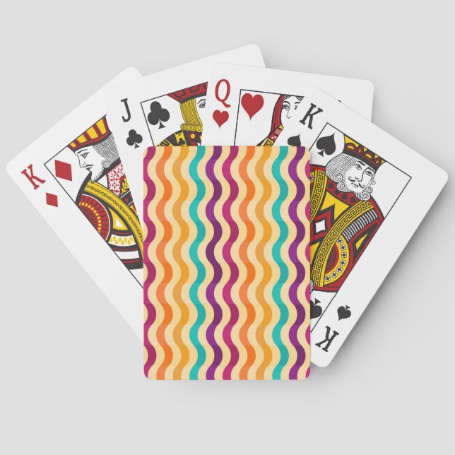Background with stripes in retro 2 playing cards (Back)