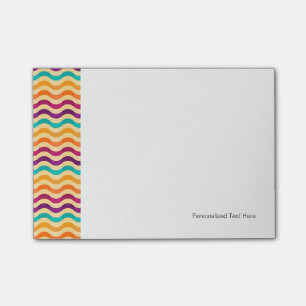 Background with stripes in retro 2 post-it notes