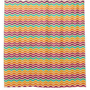 Background with stripes in retro 2 shower curtain