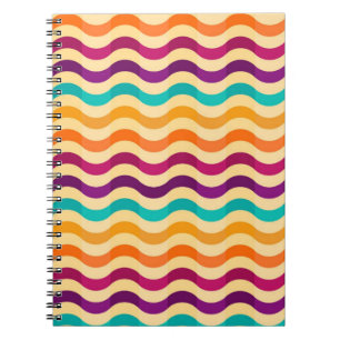 Background with stripes in retro 2 spiral notebook