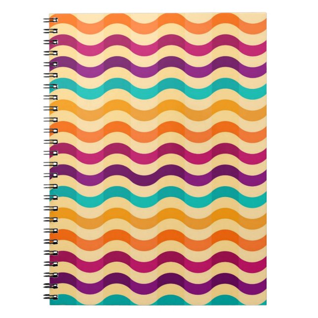 Background with stripes in retro 2 spiral notebook (Front)