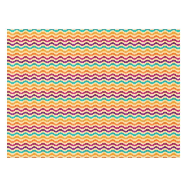 Background with stripes in retro 2 tablecloth (Front (Horizontal))
