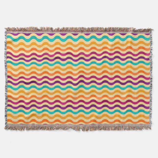 Background with stripes in retro 2 throw blanket (Front)
