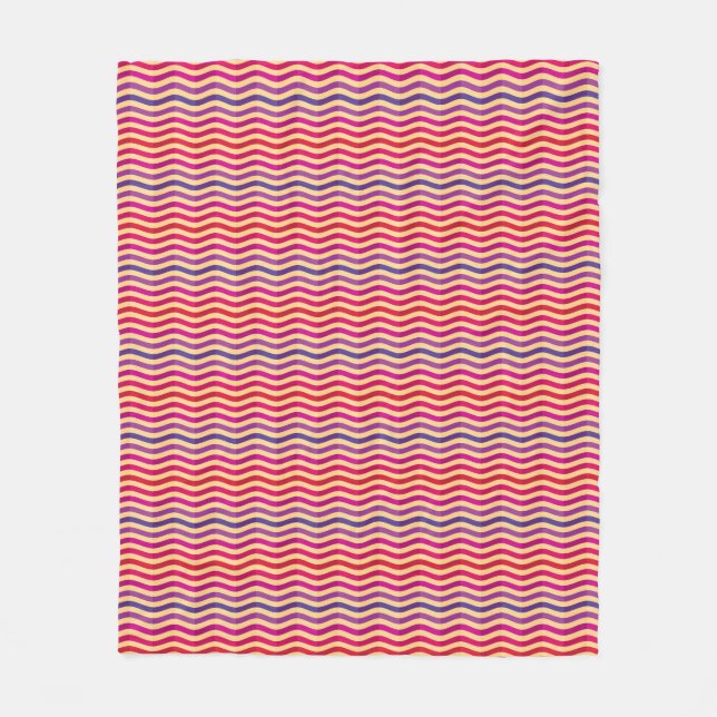 Background with stripes in retro 3 fleece blanket (Front)