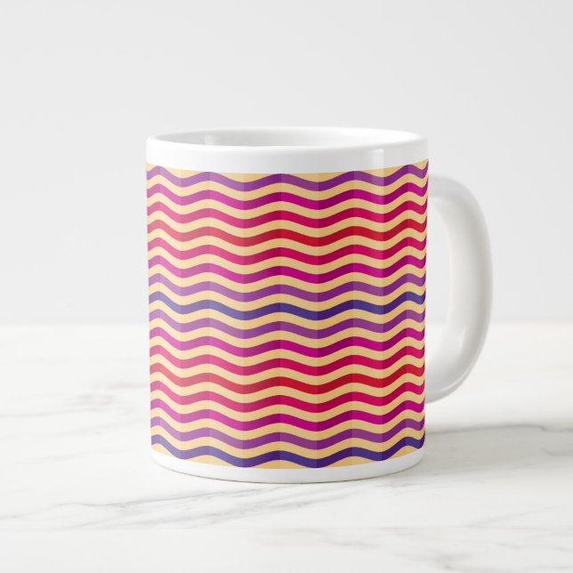 Background with stripes in retro 3 large coffee mug (Front Right)